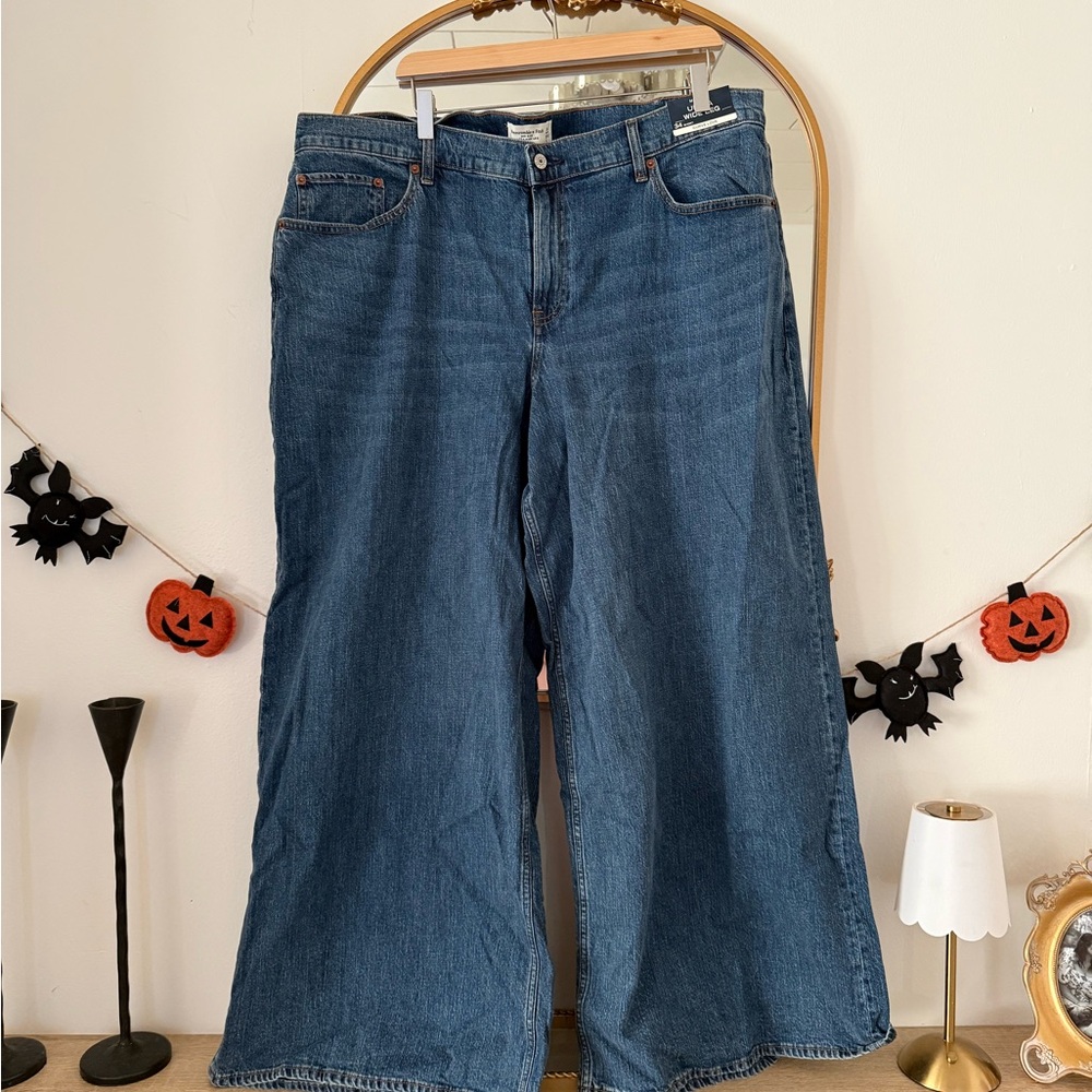 Abercrombie & Fitch Blue Wide Leg Jeans